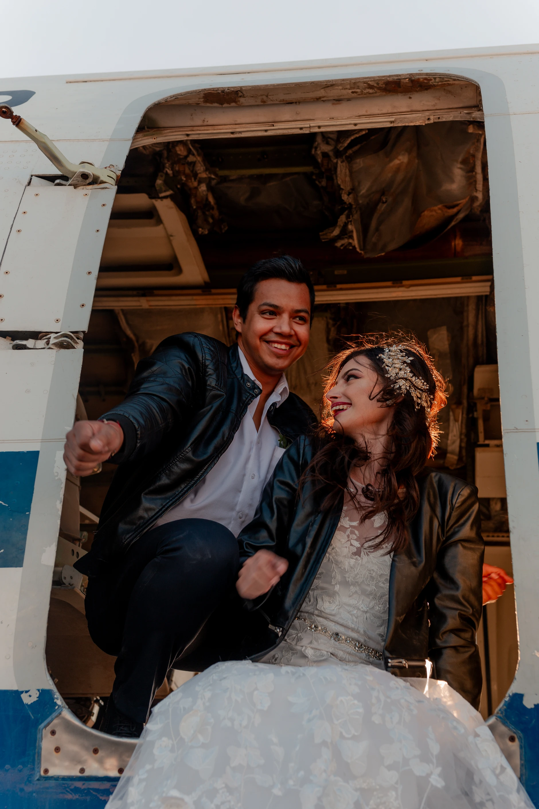 Portrait inside the vintage plane