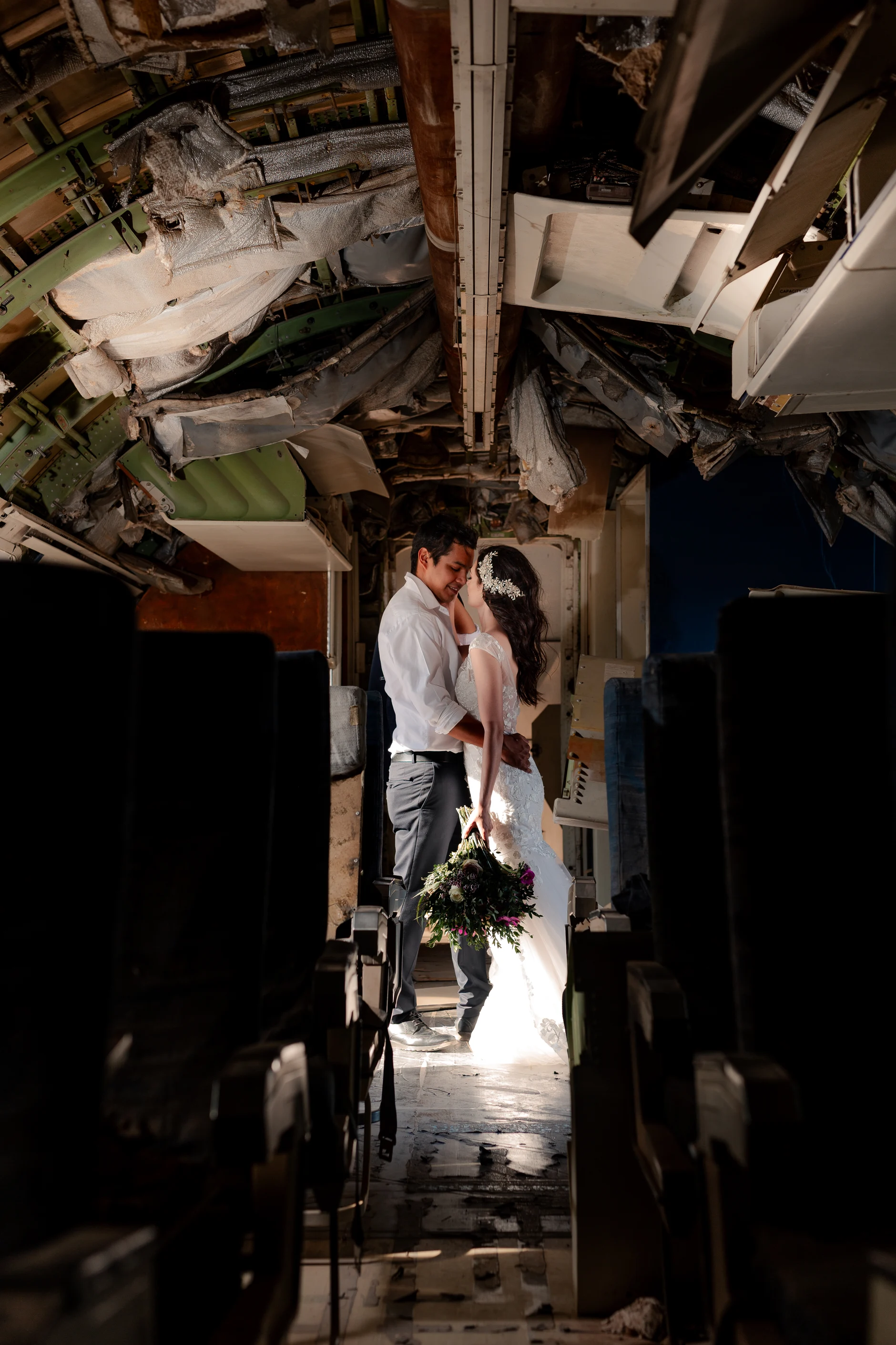Bride in dramatic light