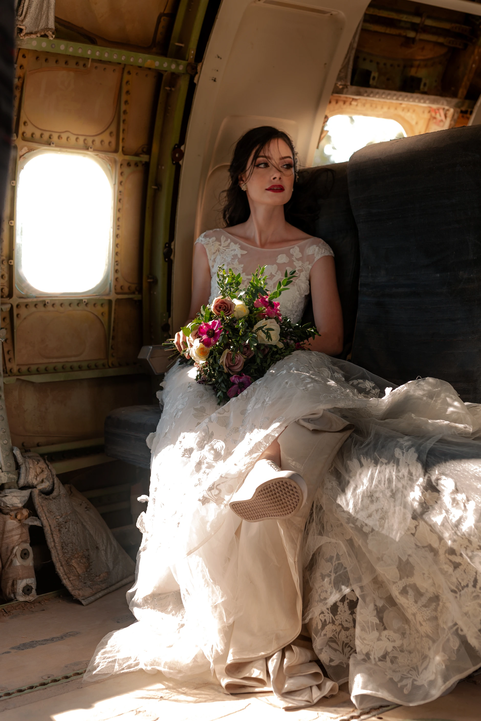 Bride in a calm, composed pose