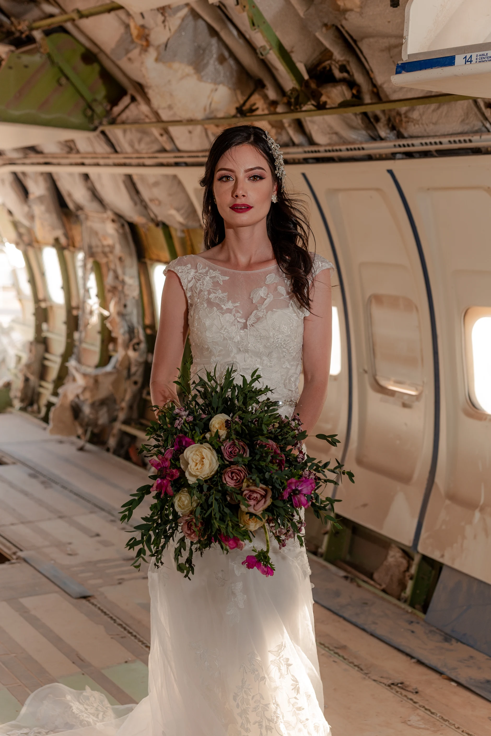 Detail of dress and flowers