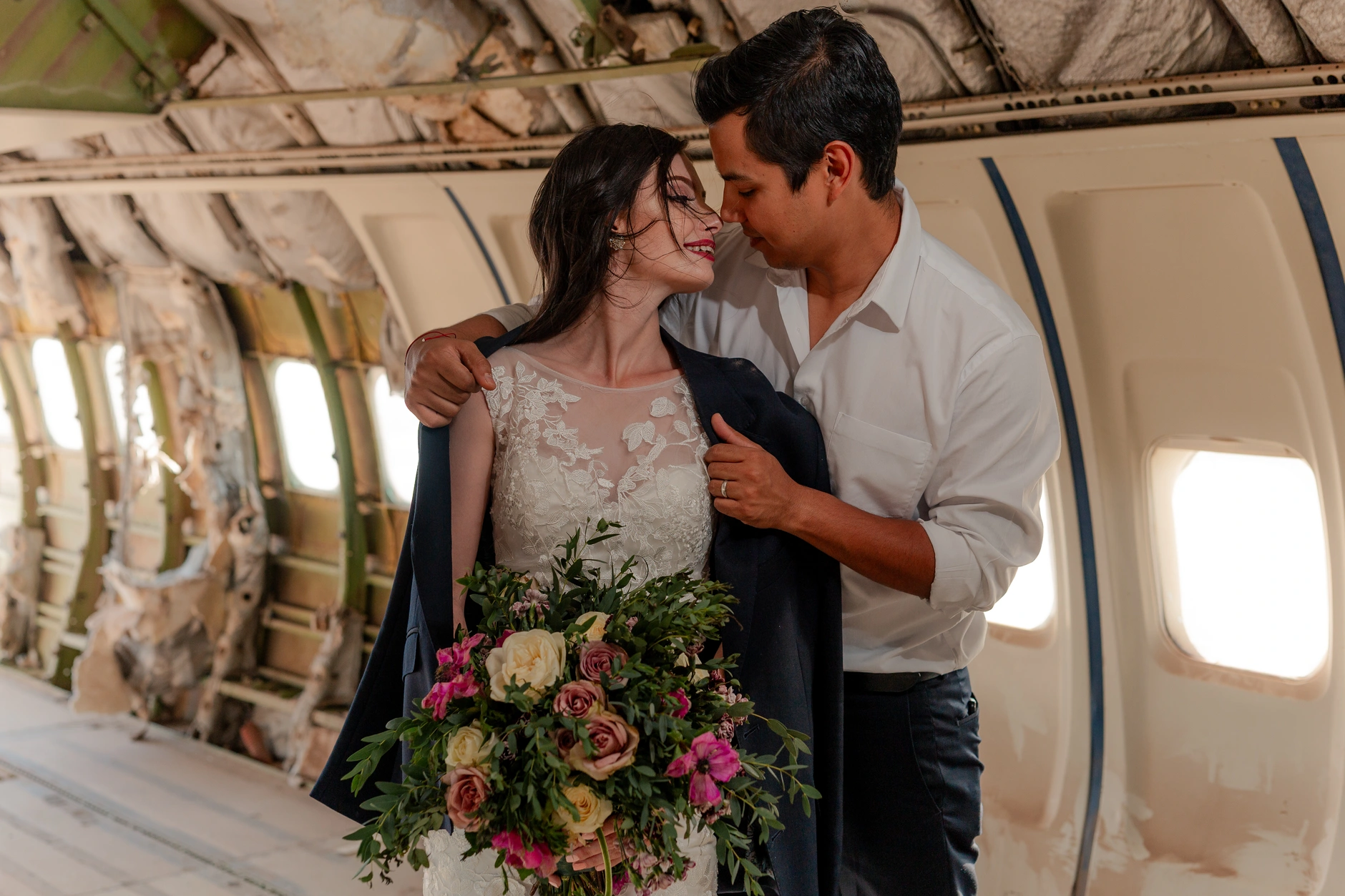 Loving eye contact between the couple