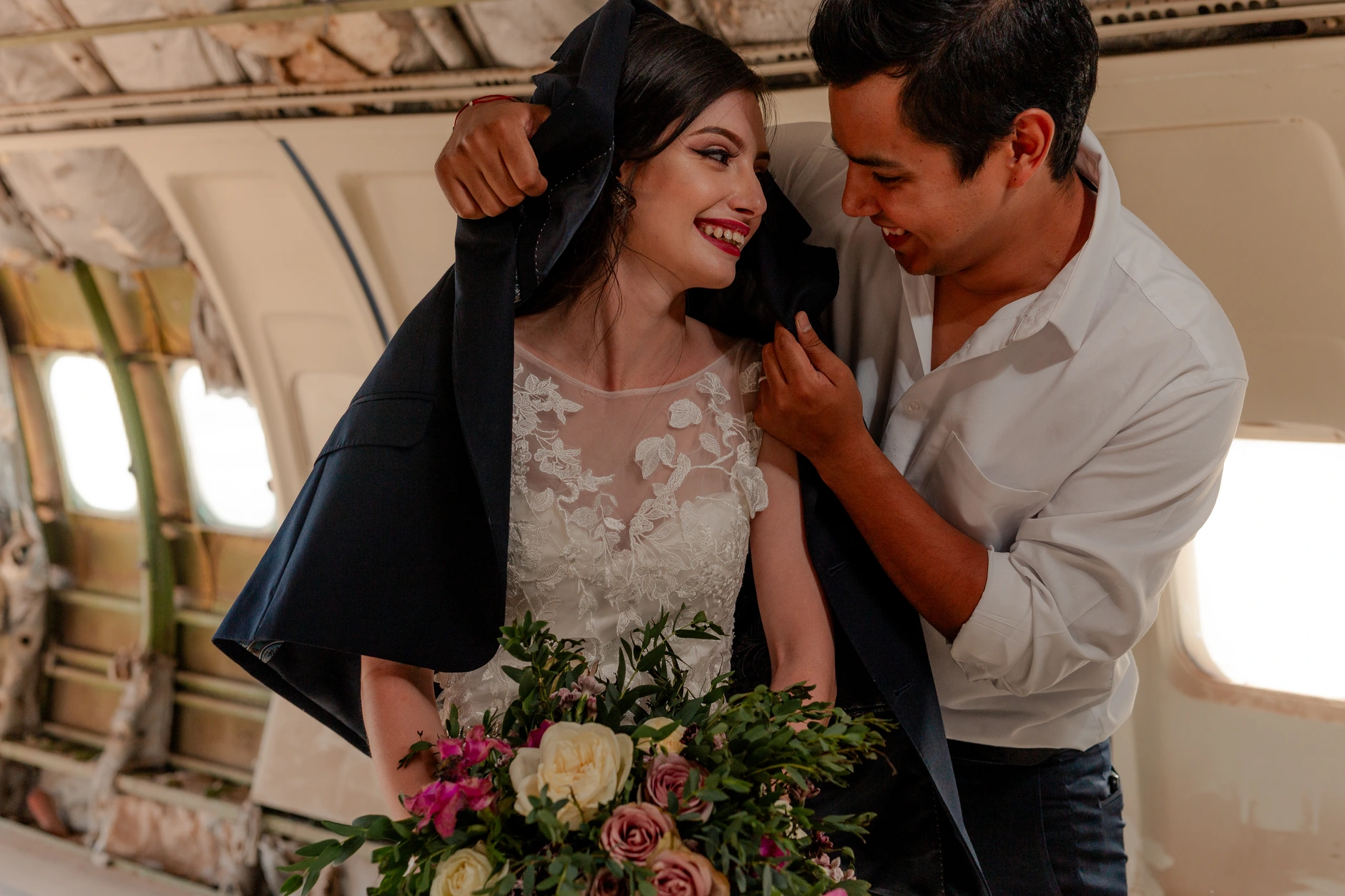 Couple in a gentle embrace