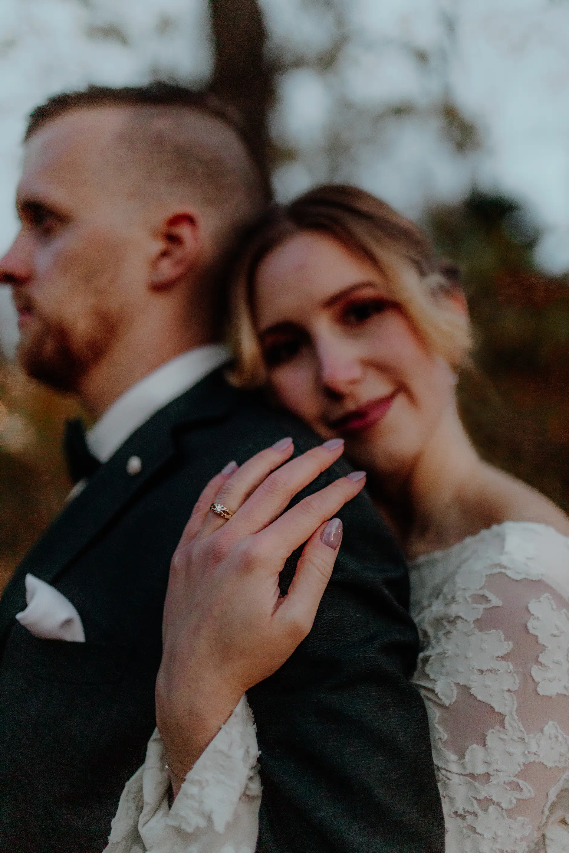 Close couple portrait, joyful and relaxed