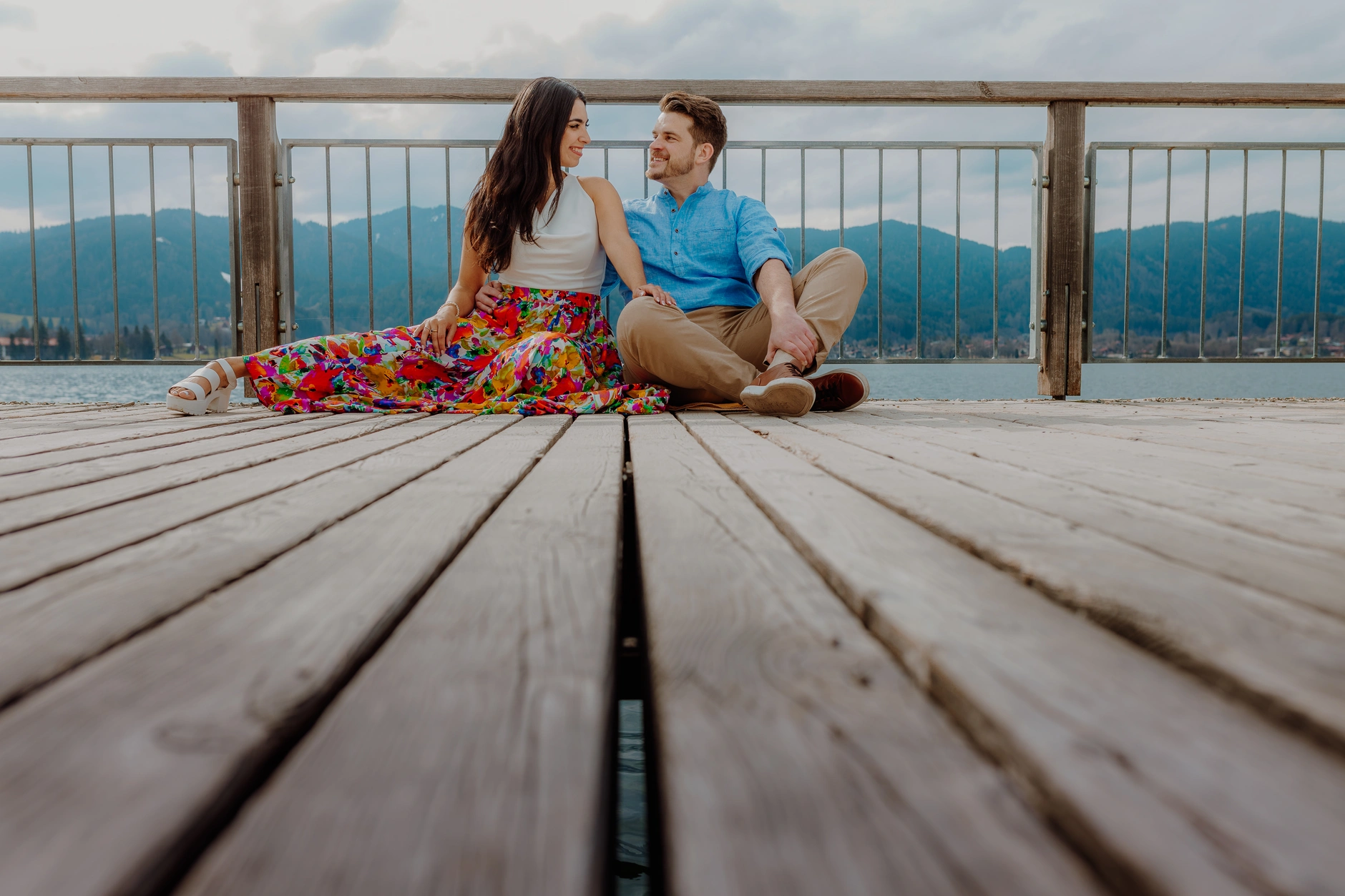 Leading lines of the pier during the Tegernsee photoshoot