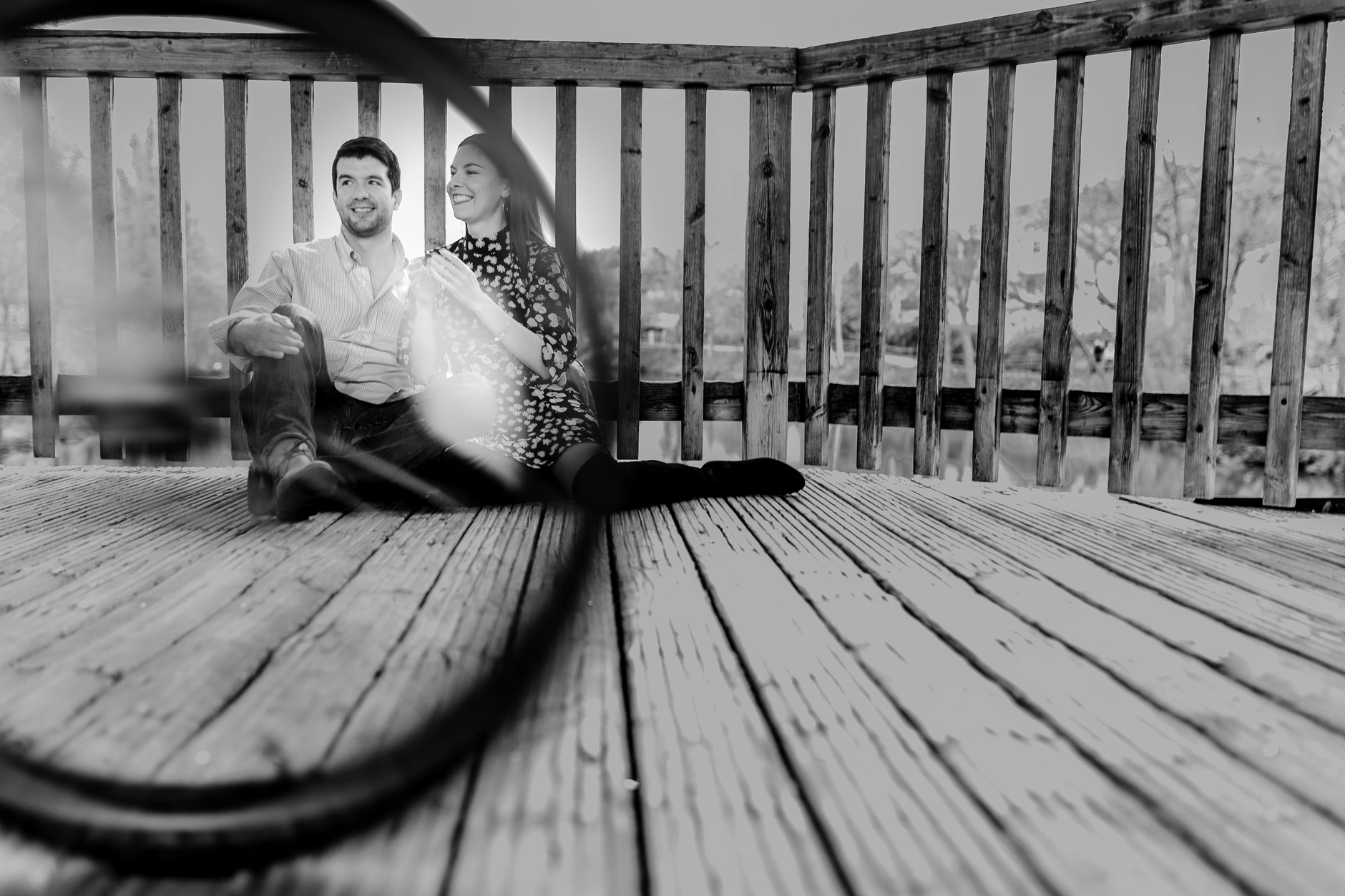 Black-and-white tram tracks in Wolfratshausen