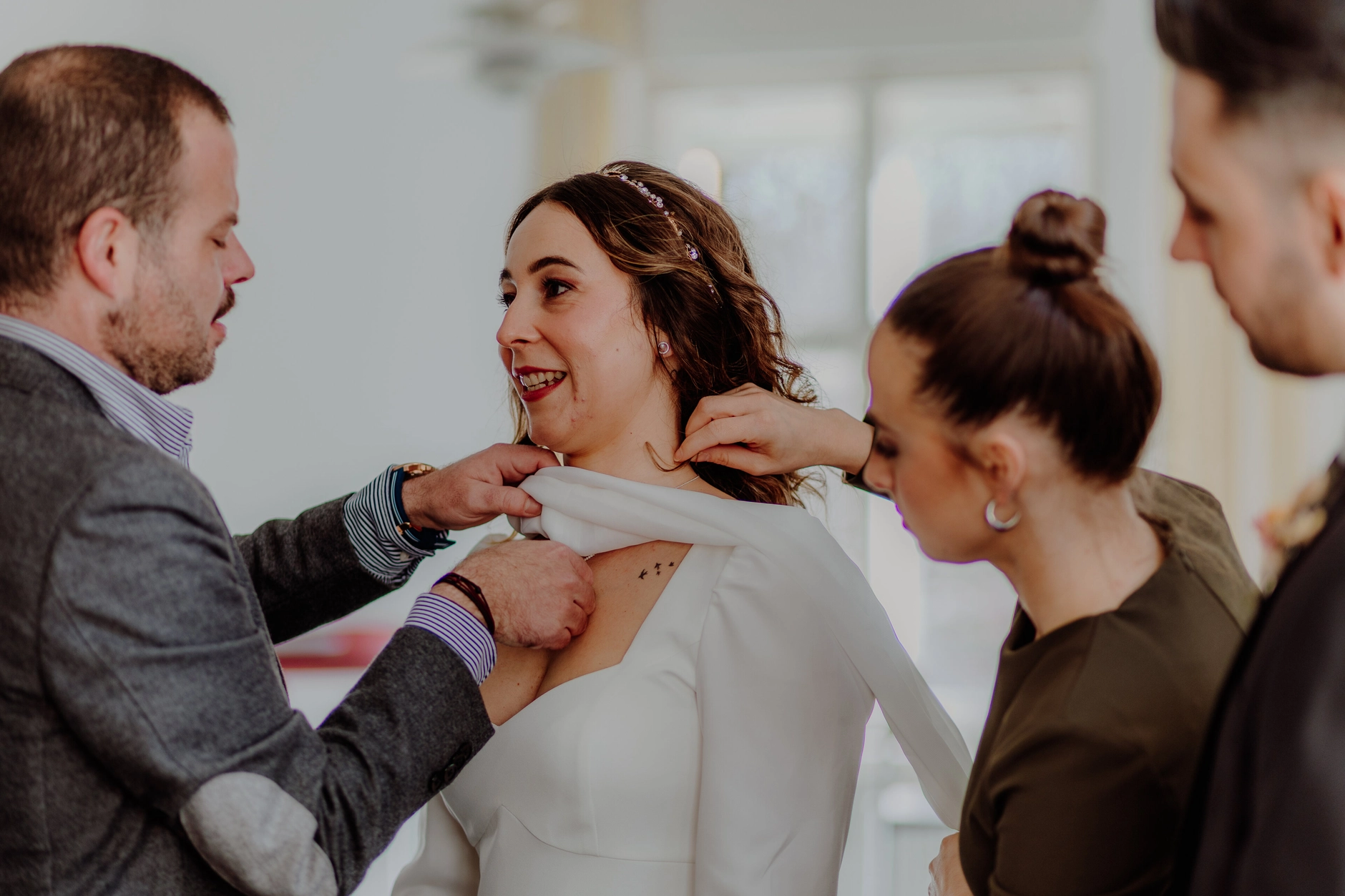 Africa and Yussuf, close-up of hands during the ring exchange in the civil ceremony