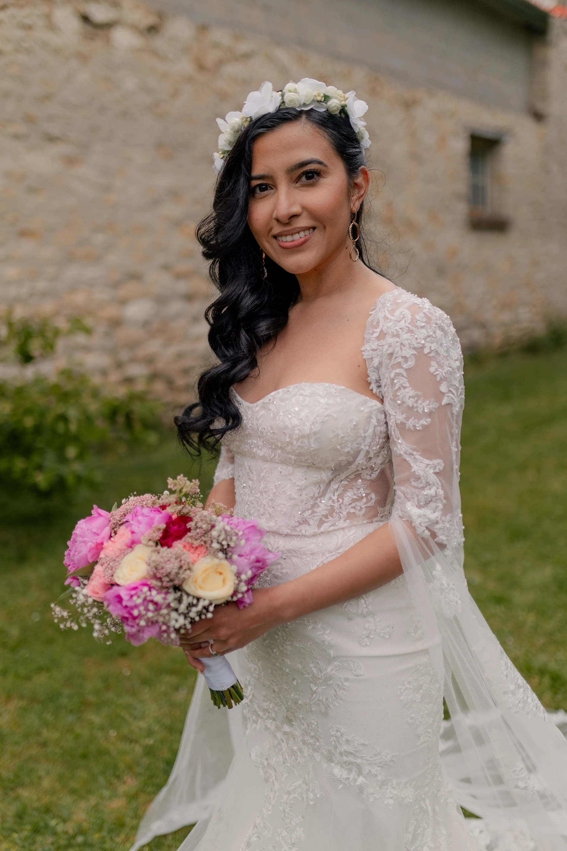 Garden evening portrait – fotografía de boda Milly-la-Forêt Francia