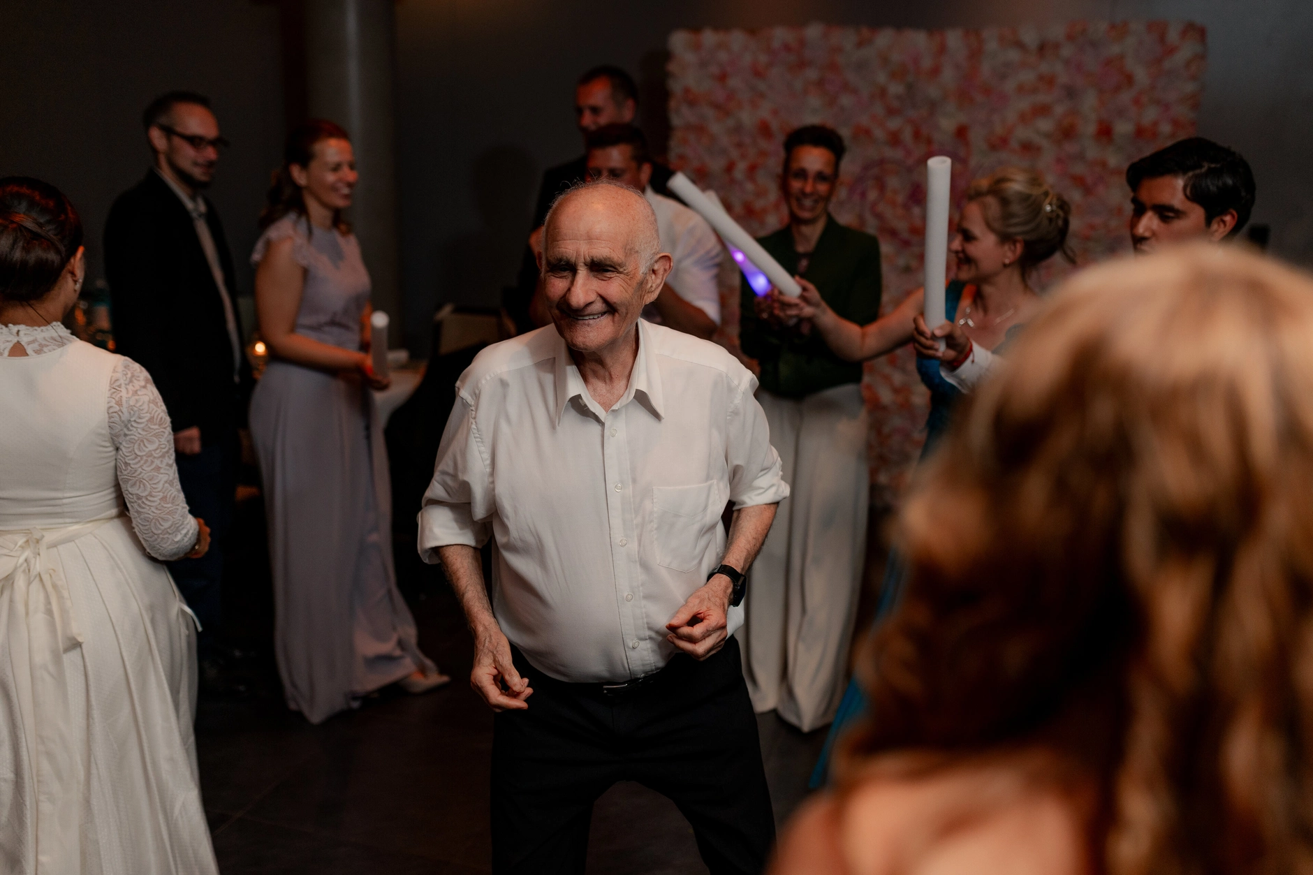 RR monogram champagne bottle – wedding detail Virginia and Romano